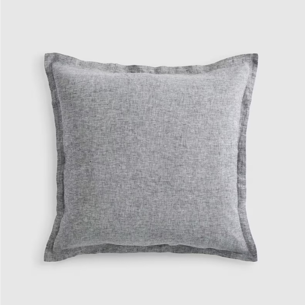 NWT Quince European Linen Chambray Euro Sham Charcoal Grey